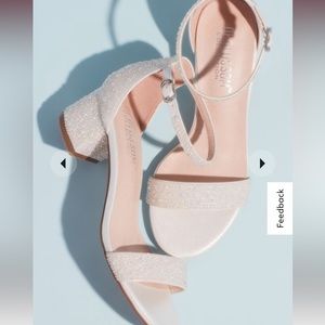 David’s bridal iridescent, white heels